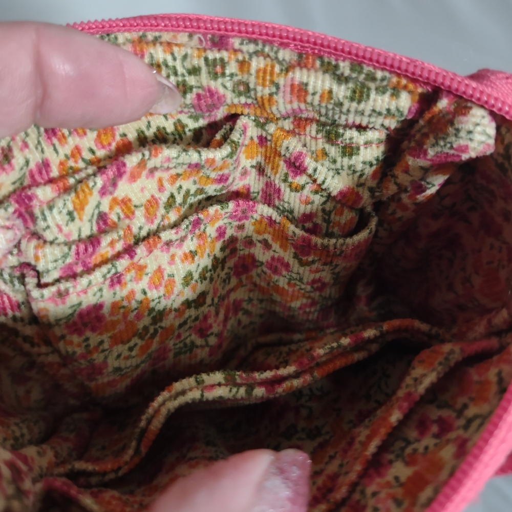 HANDMADE Little Girl's Embroidered & Beaded Coral Corduroy Purse - Picture 8 of 12